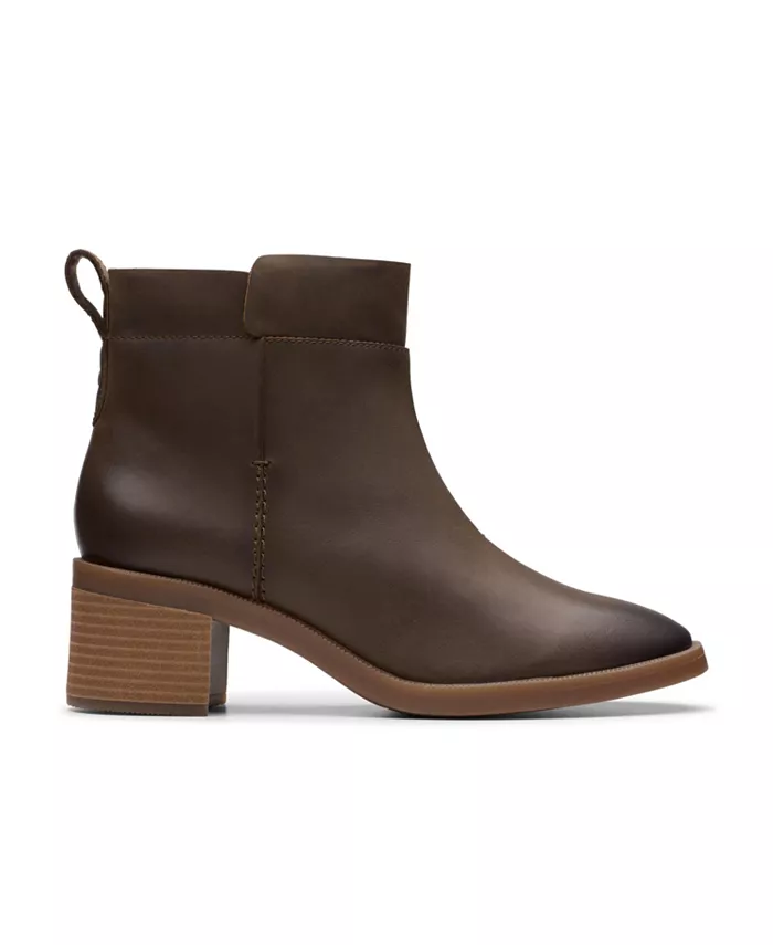 Женские полусапоги Clarks Lileigh Charm кожаные с острым носом, коричневый — фото 2