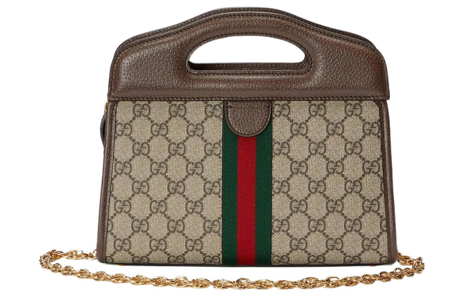 Сумка тоут GUCCI из канваса с кожаными деталями — фото 3