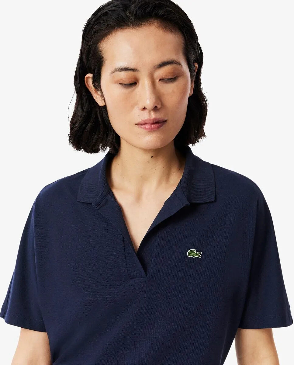 Рубашка-поло Lacoste из пике, свободный крой, тёмно-синий — фото 3