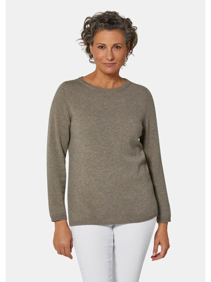 

Короткий размер: Кашемировый свитер. Кашемировый свитер с вырезом-лодочкой в серо-коричневом цвете. GOLDNER