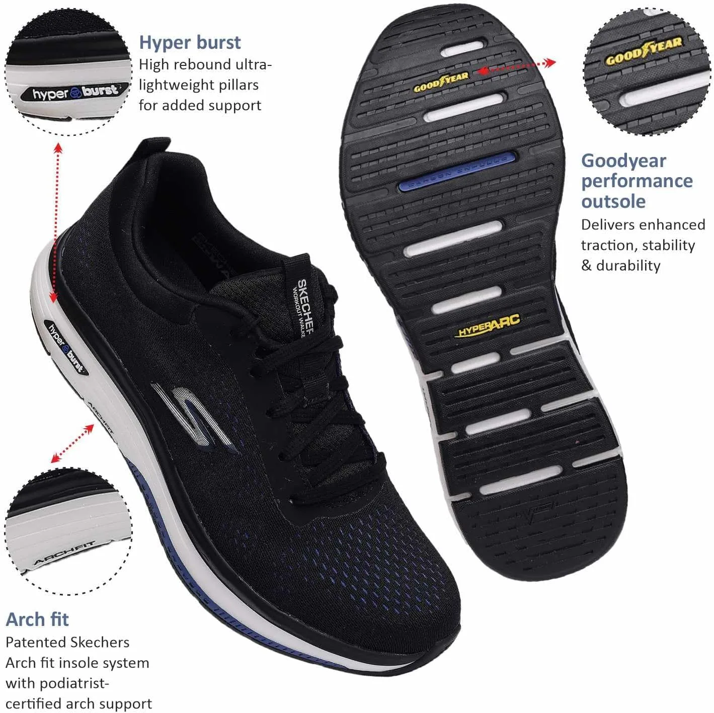 Мужские спортивные кроссовки Skechers 216244 Bkbl, синий — фото 3