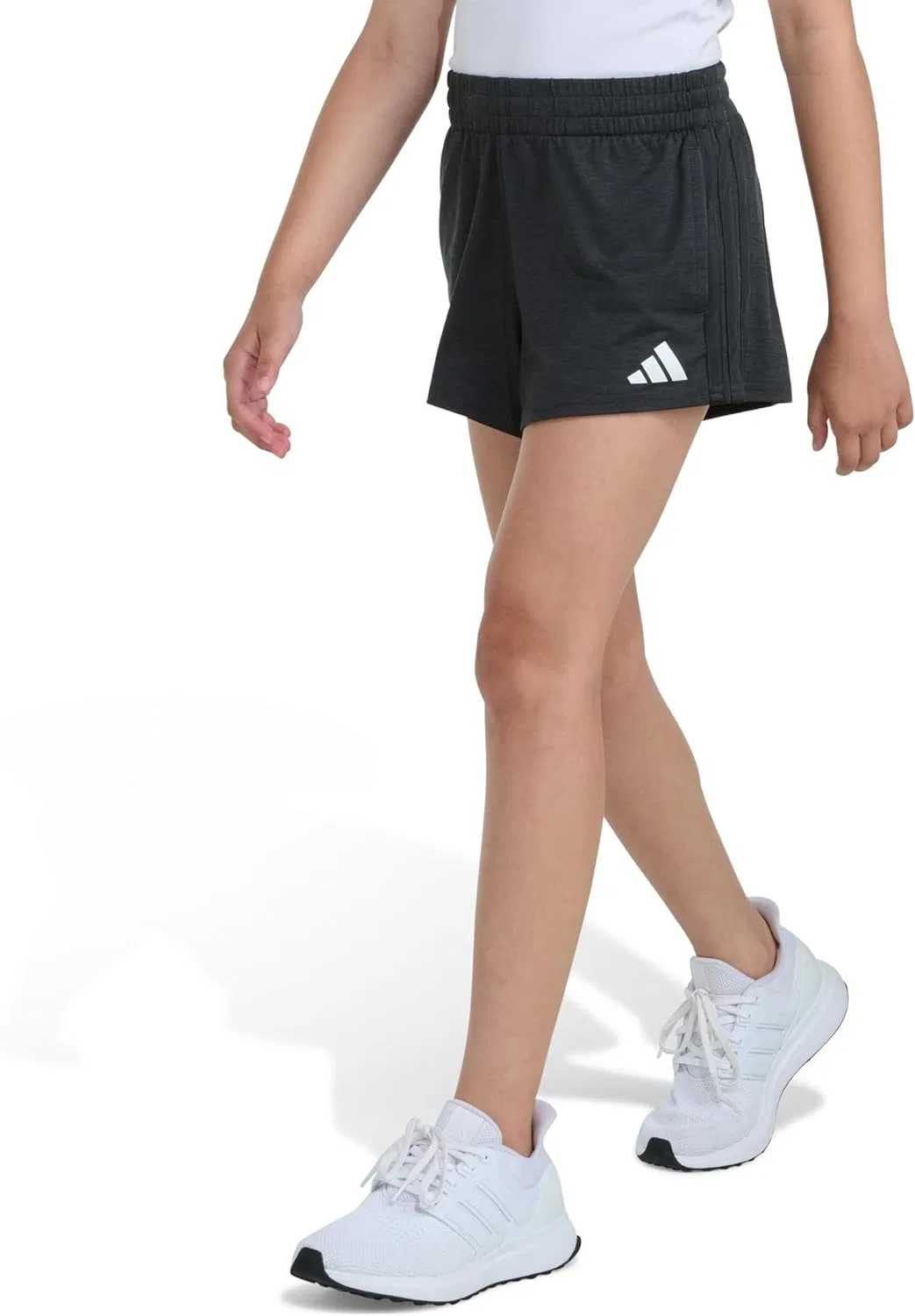 Шорты с 3-полосками adidas, серые с черным меланжем — фото 4