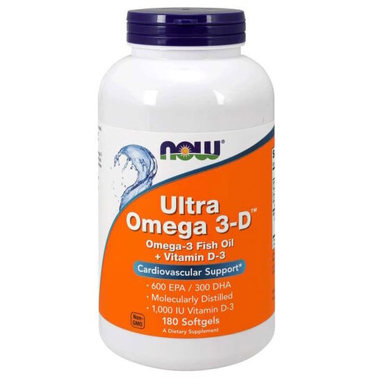 

Рыбий жир с омега-3 и витамином D3 Now Foods, Ultra Omega 3-D, 180 капсул