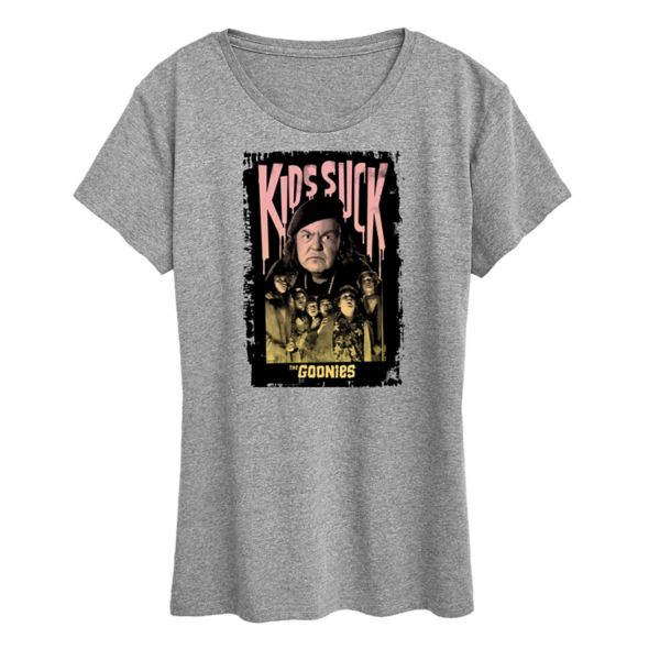 

Женская футболка The Goonies с принтом "Дети сосут" Licensed Character, серый