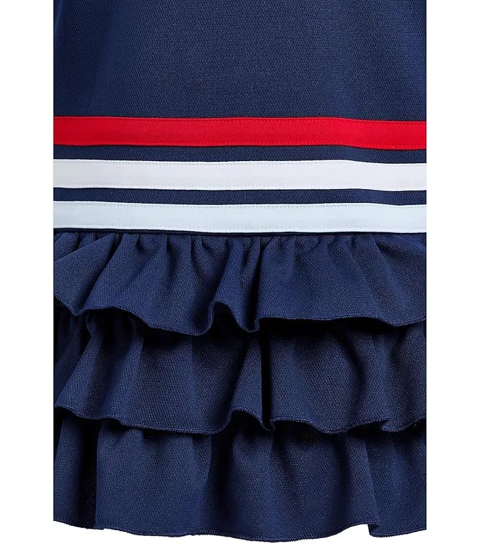 Платье-поло с рюшами из переработанного полиэстера Adidas Kids, Pure Ruby Melange — фото 3