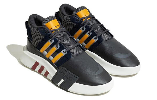 Кроссовки originals eqt Adidas, черный/желтый — фото 3