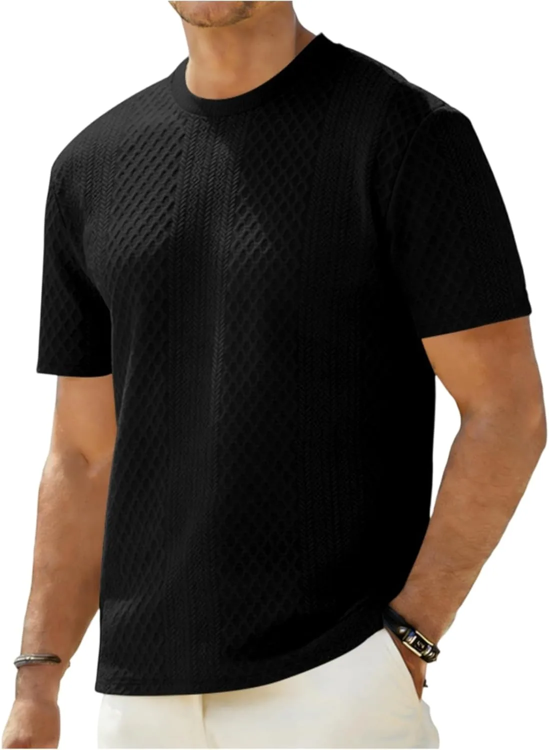 

Мужская футболка с коротким рукавом и круглым вырезом