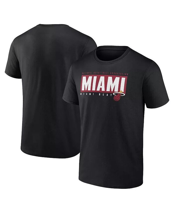 

Мужская черная футболка Miami Heat Box Out Fanatics, черный