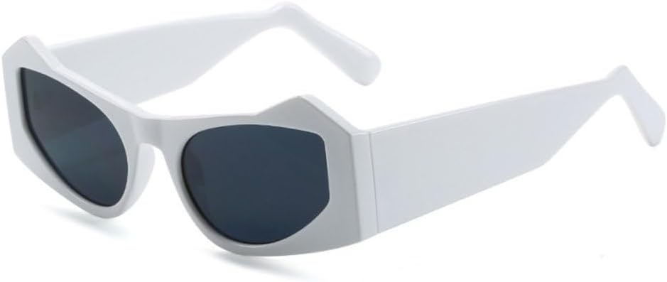 

Панк-солнцезащитные очки «кошачий глаз» для женщин, большие разноцветные солнцезащитные очки-маски, модные женские очки с защитой от УФ-излучения UV400 MTZJH, White Black