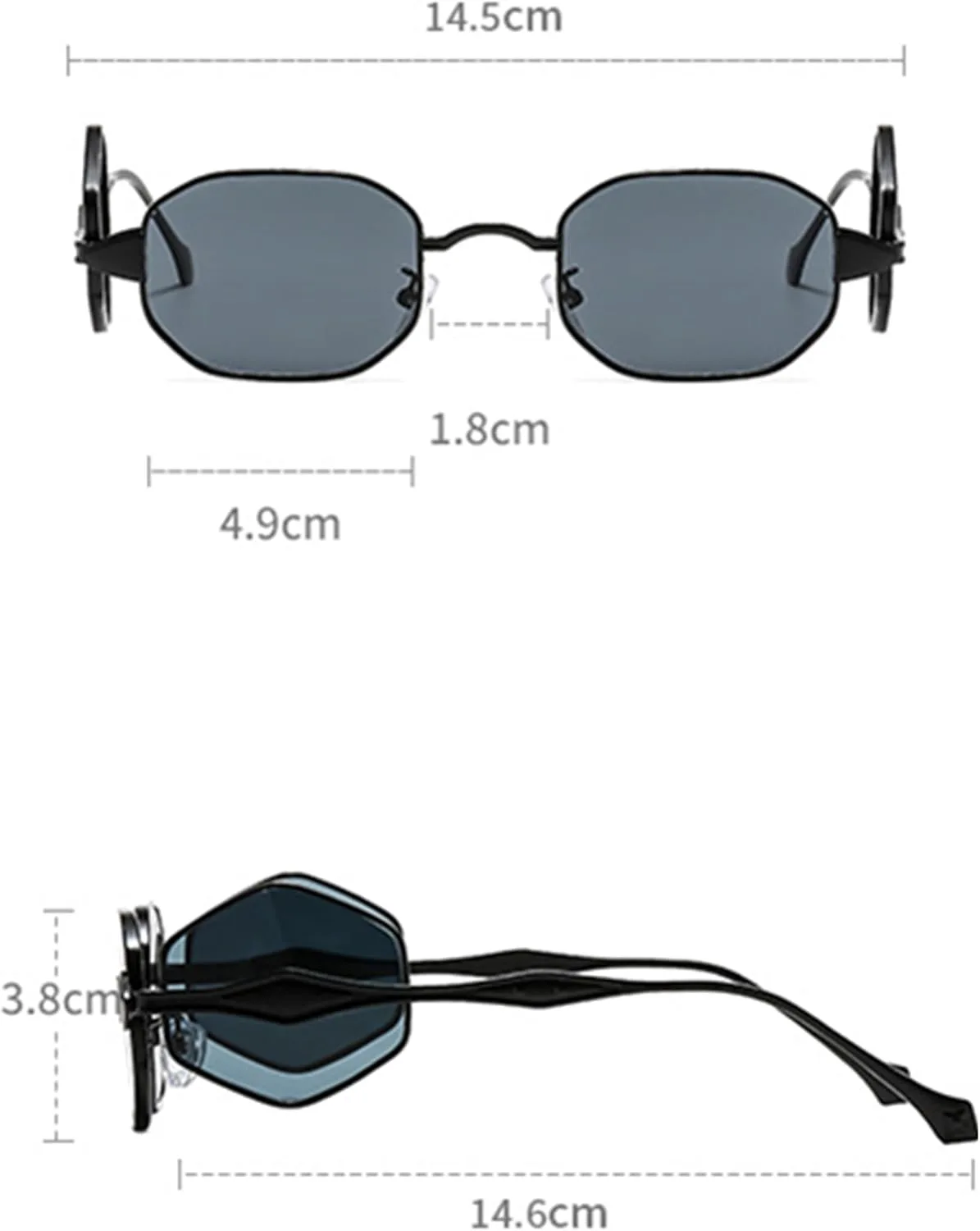 

Солнцезащитные очки Bullabulling Hexagon для женщин/мужчин, винтажные восьмиугольные металлические солнцезащитные очки, многоугольные стеклянные квадратные линзы, Tea