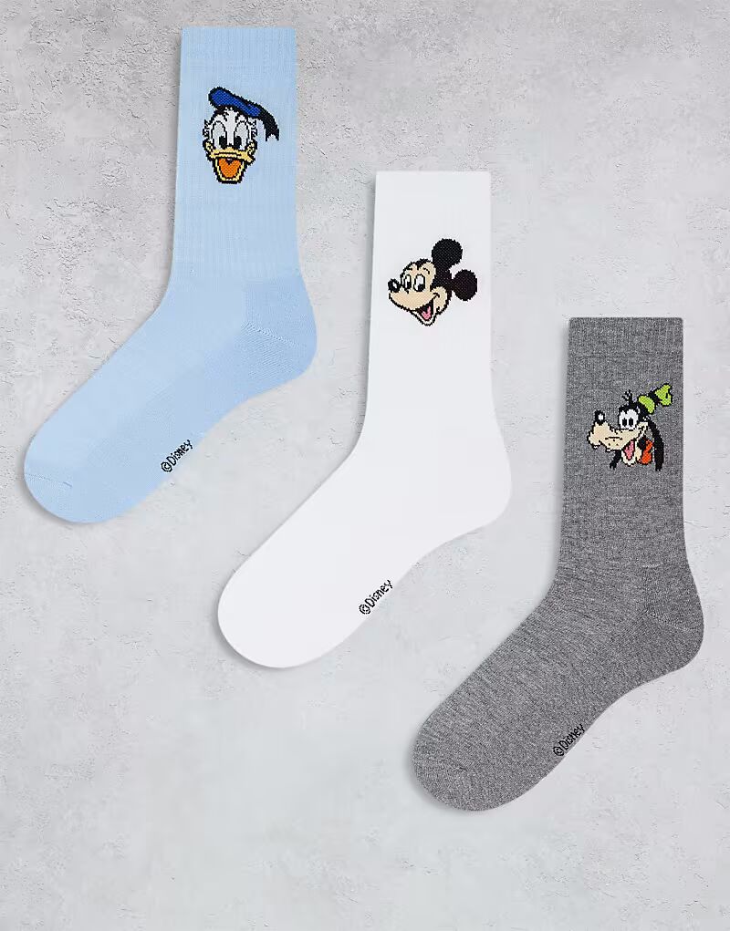 

ASOS DESIGN 3 пары носков с Микки Маусом и друзьями Disney в разноцветной упаковке