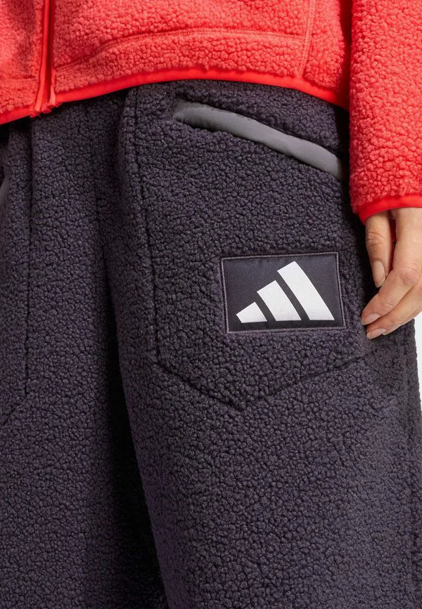 Немецкие флисовые брюки с высоким ворсом Adidas Performance, Aurora Black — фото 3