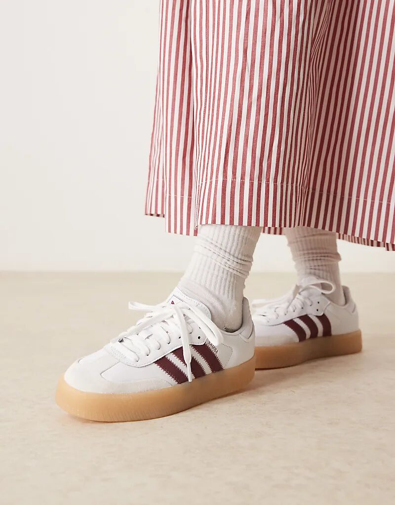 Кроссовки Sambae белого и бордового цвета adidas Originals