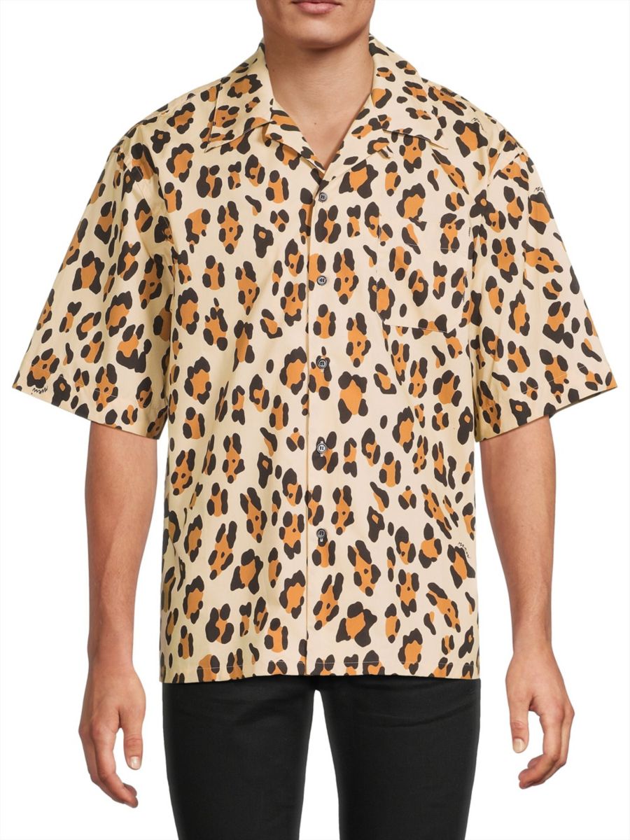 

Рубашка из хлопка с короткими рукавами и леопардовым принтом Marni, цвет Leopard