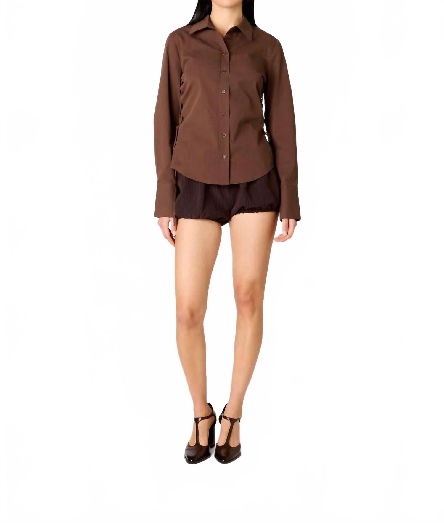 

NIA Рубашка Алара коричневого цвета