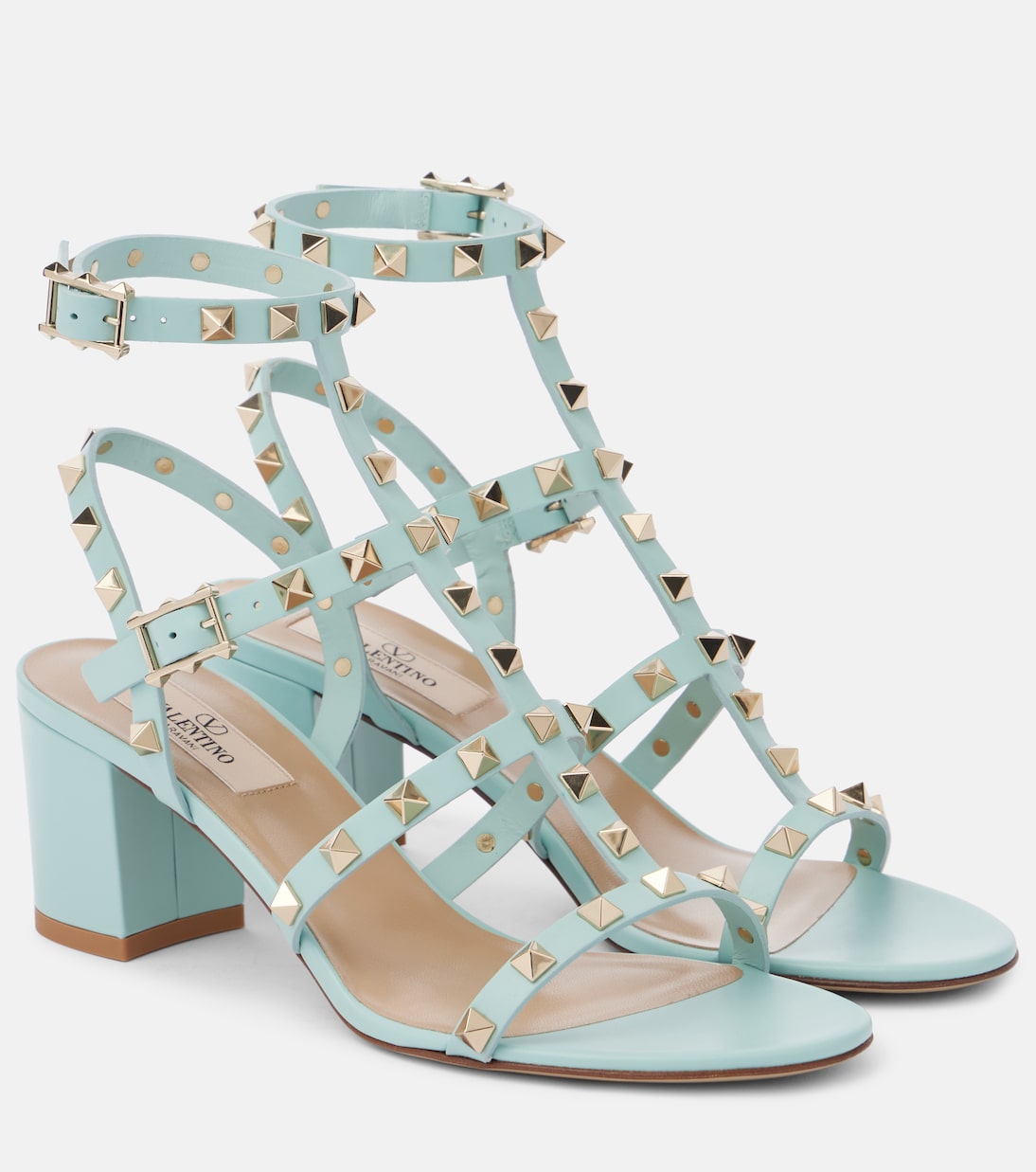 Кожаные сандалии Rockstud Classic 60 Valentino Garavani, Acquamarina