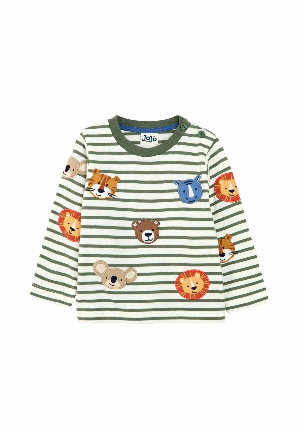 

Лонгслив SAFARI ANIMAL HEADS APPLIQUE, REGULAR FIT JoJo Maman Bébé, зеленый