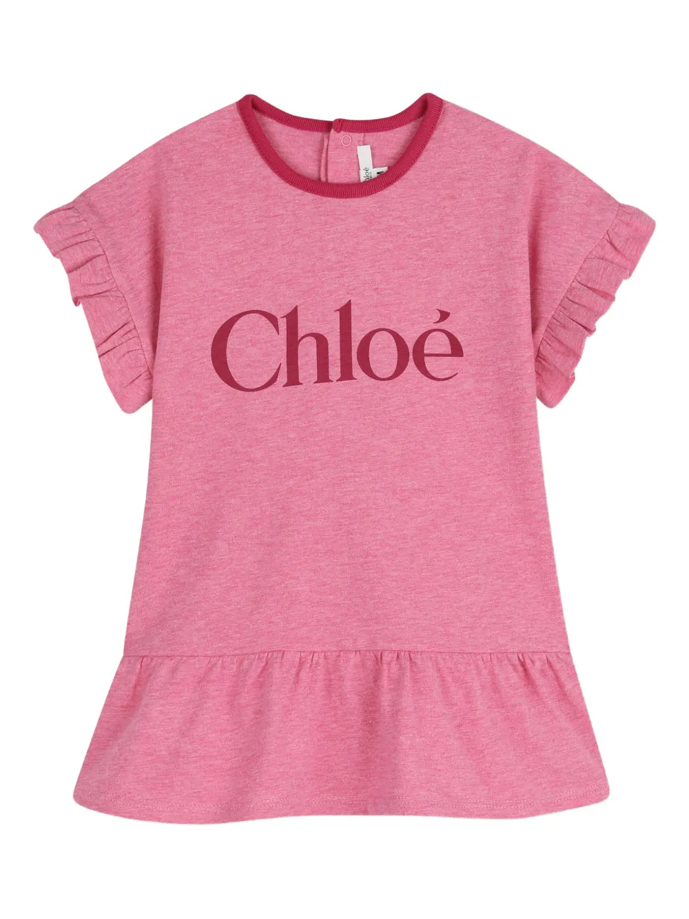 

Платье с оборками Chloé Kids, розовый