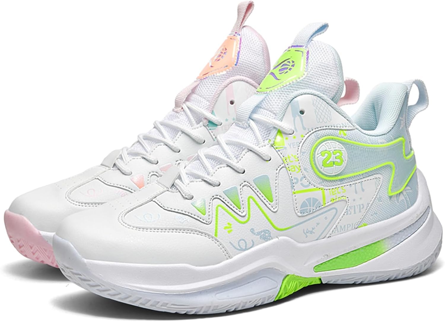 

Мужские высокие кроссовки с толстой подошвой, амортизирующие, на шнуровке, кожаные, противоскользящие, легкие, повседневные спортивные обувь, подходят для занятий спортом на улице, теннисом и волейболом Igzbibg, Two-color