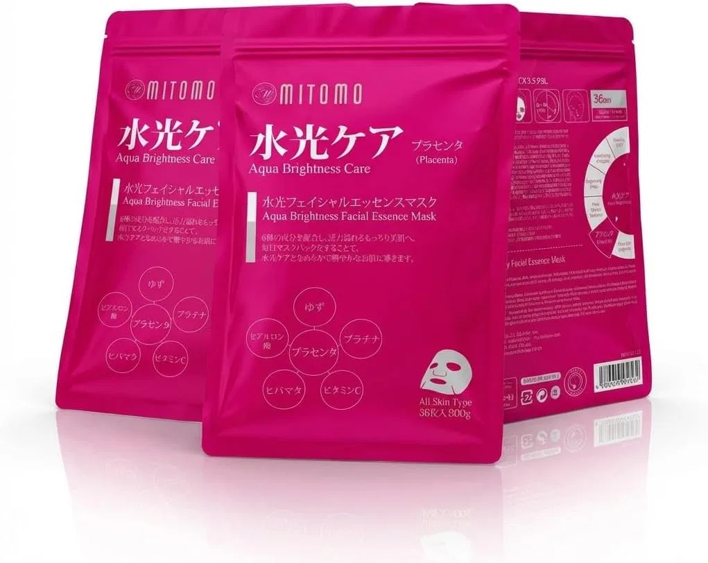 Набор Tomodachi — Для лица MITOMO Water Light Care Beauty Sheet Mask, 108 шт, увлажняющая, набор 3 упаковки, 2040 г