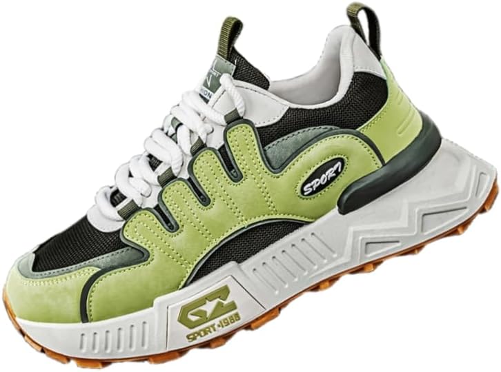 

Мужские удобные и легкие кроссовки на шнуровке из сетчатого материала для бега и всех сезонов, большого размера, для повседневной носки Hoalox, зеленый