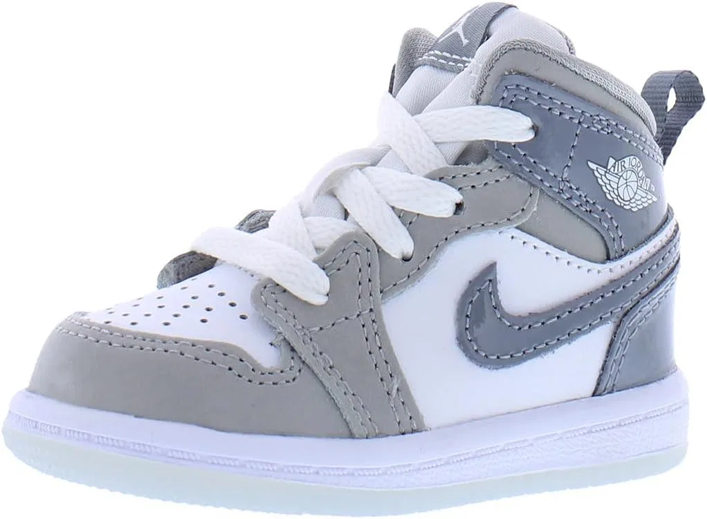 Детские кроссовки Nike Air Jordan 1 Mid, White/Cool Grey/Medium Grey