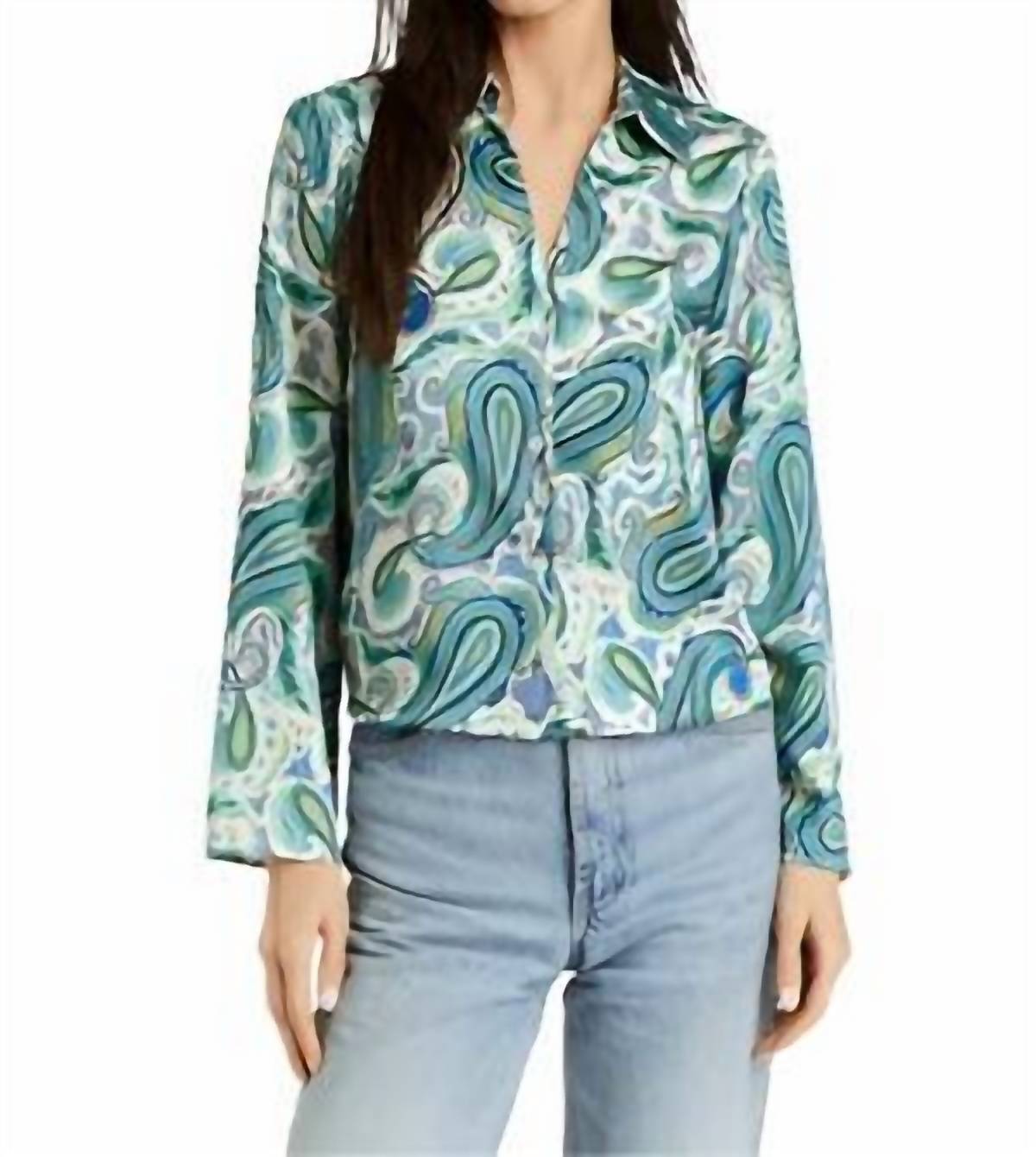 

Рубашка Celine Paisley бирюзового цвета DREW