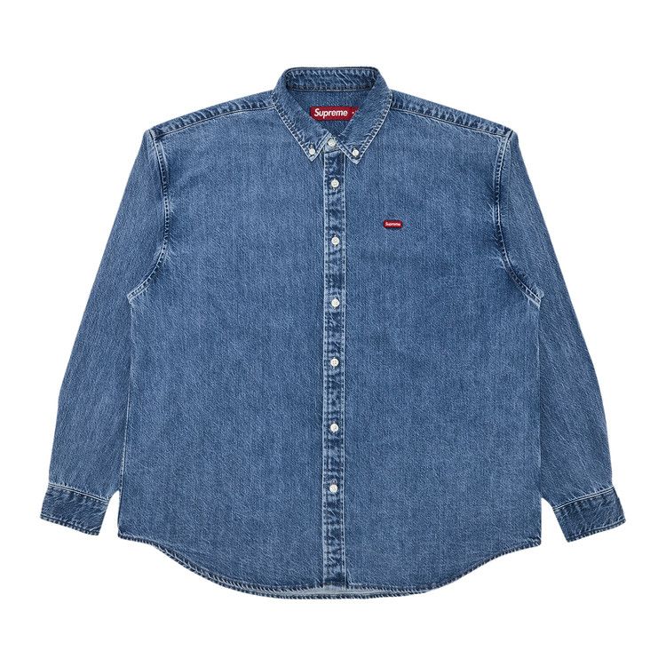 

Рубашка Supreme Small Box Denim Shirt, Washed Indigo