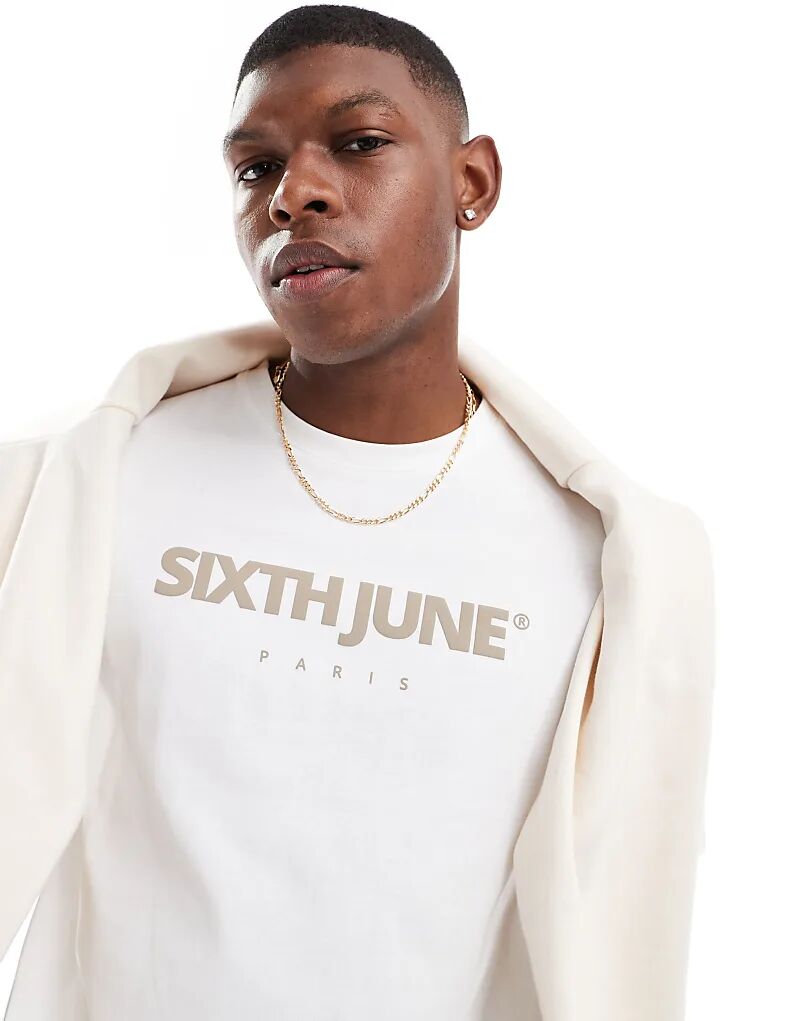 

Футболка с логотипом белого цвета Sixth June