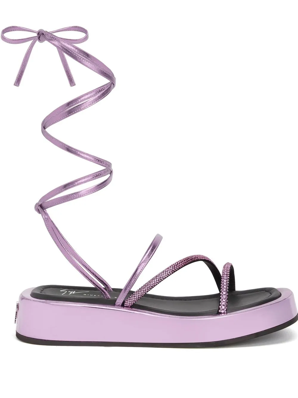 Сандалии с завязками Giuseppe Zanotti, розовый