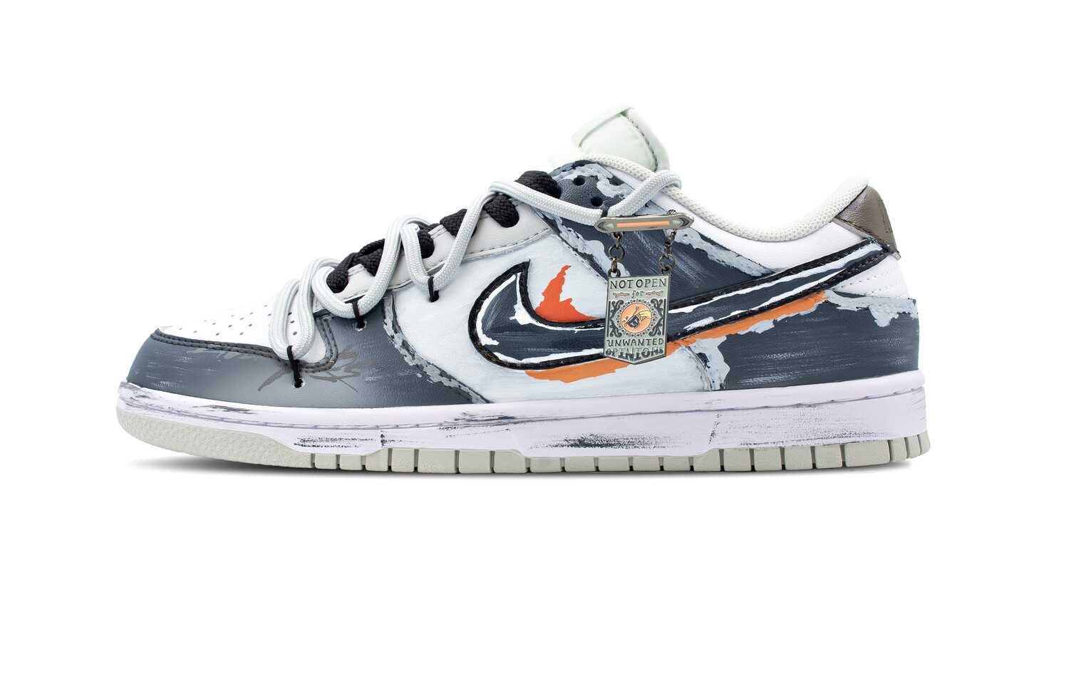 

Кроссовки Nike Dunk Skateboarding Shoes Women's Low-top Grey/orange/white, голубой, Синий, Кроссовки Nike Dunk Skateboarding Shoes Women's Low-top Grey/orange/white, голубой