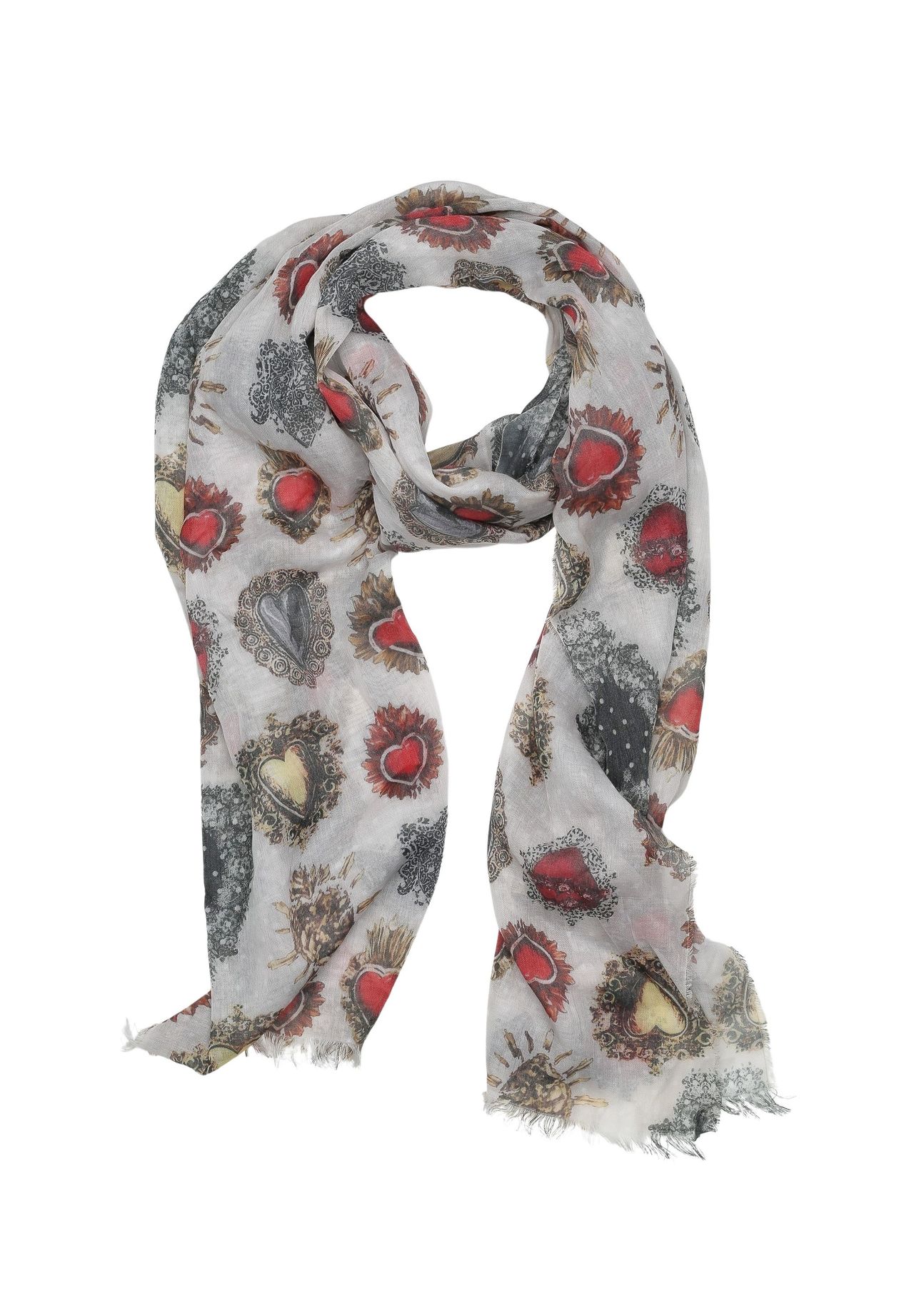 

Шарф Jewel с ярким принтом из драгоценных камней Collezione alessandro, бежевый