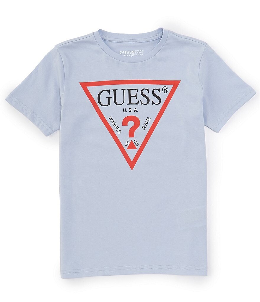 

Футболка Guess с треугольным рисунком Guess для больших мальчиков 8–18 лет с короткими рукавами, синий