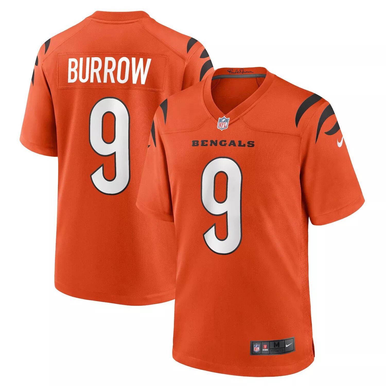 Мужская футболка для альтернативной игры Joe Burrow Orange Cincinnati Bengals Nike — фото 4
