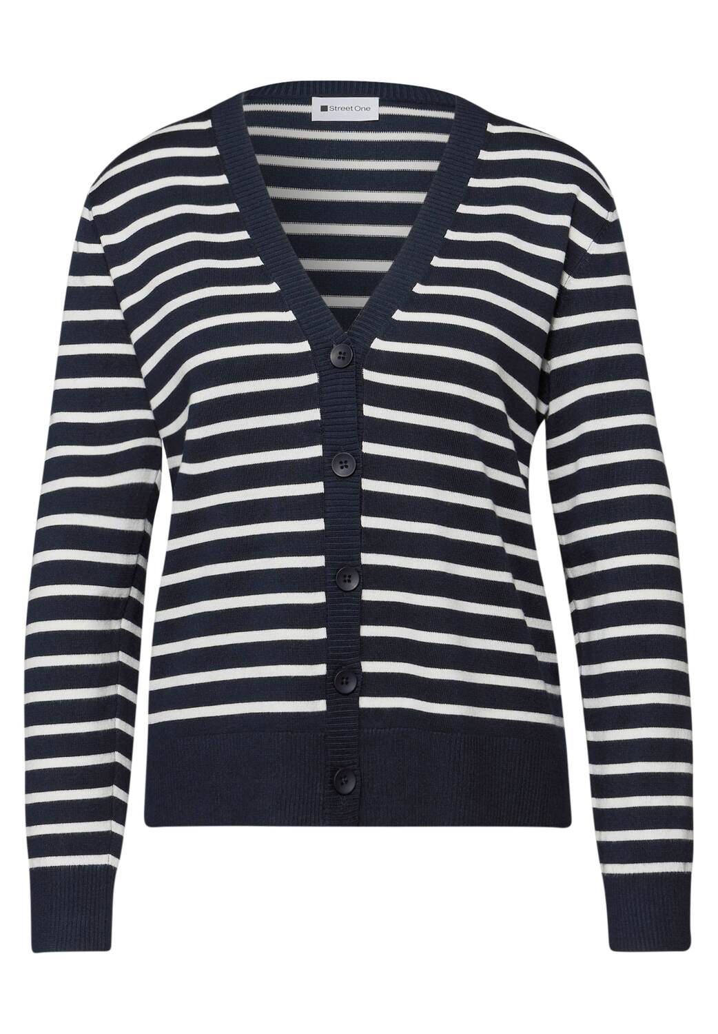 

STREET ONE Трикотажный кардиган в темно-синем цвете