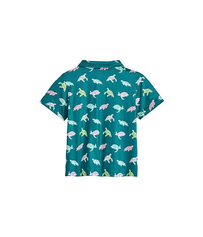 Рубашка The Lil Turtally Awesome Performance Polo Chubbies Kids, Bright Green/Pattern Base — фото 2