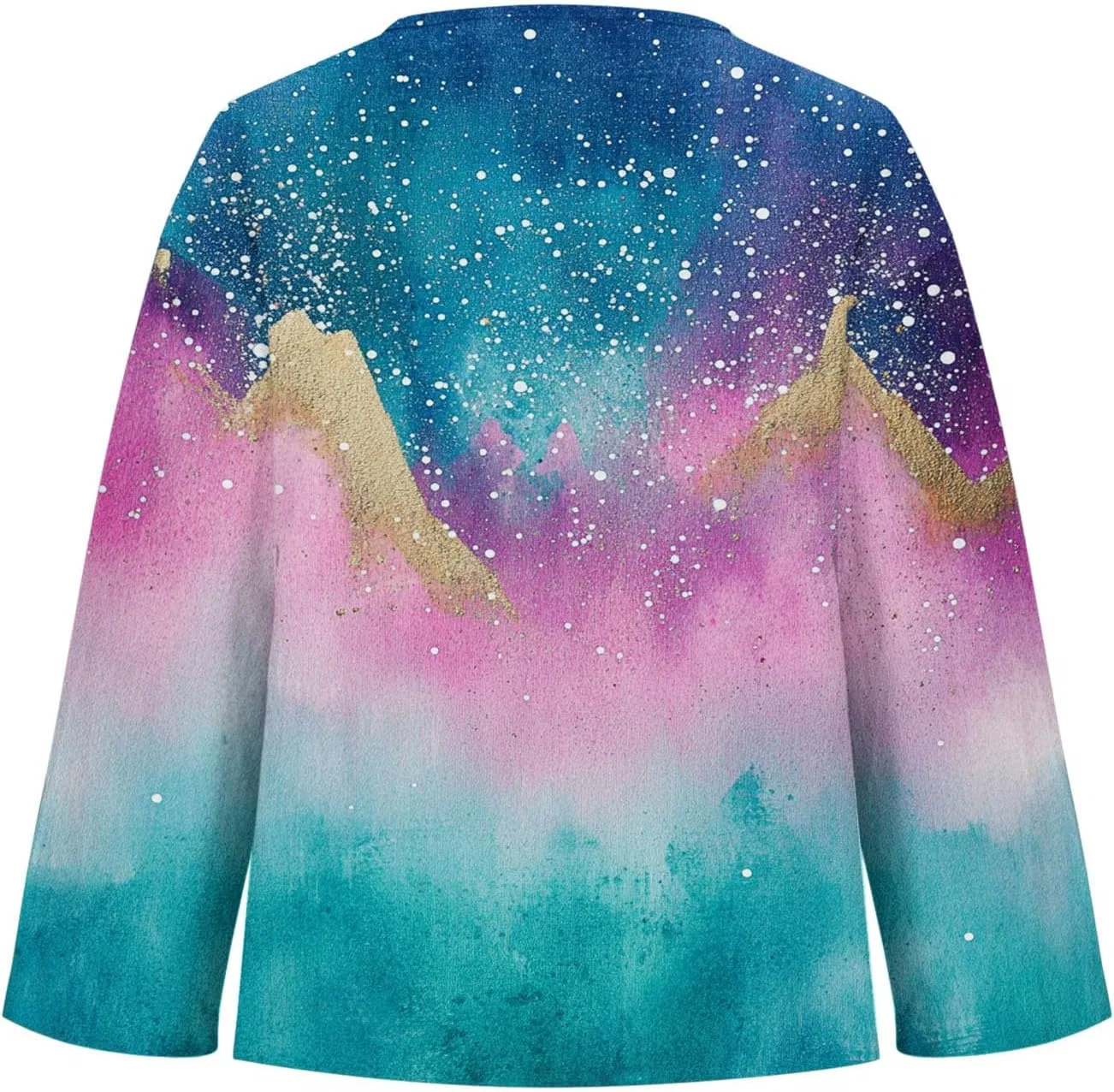 Женская футболка с градиентом, длинный рукав, V-образный вырез, Polyester — фото 4