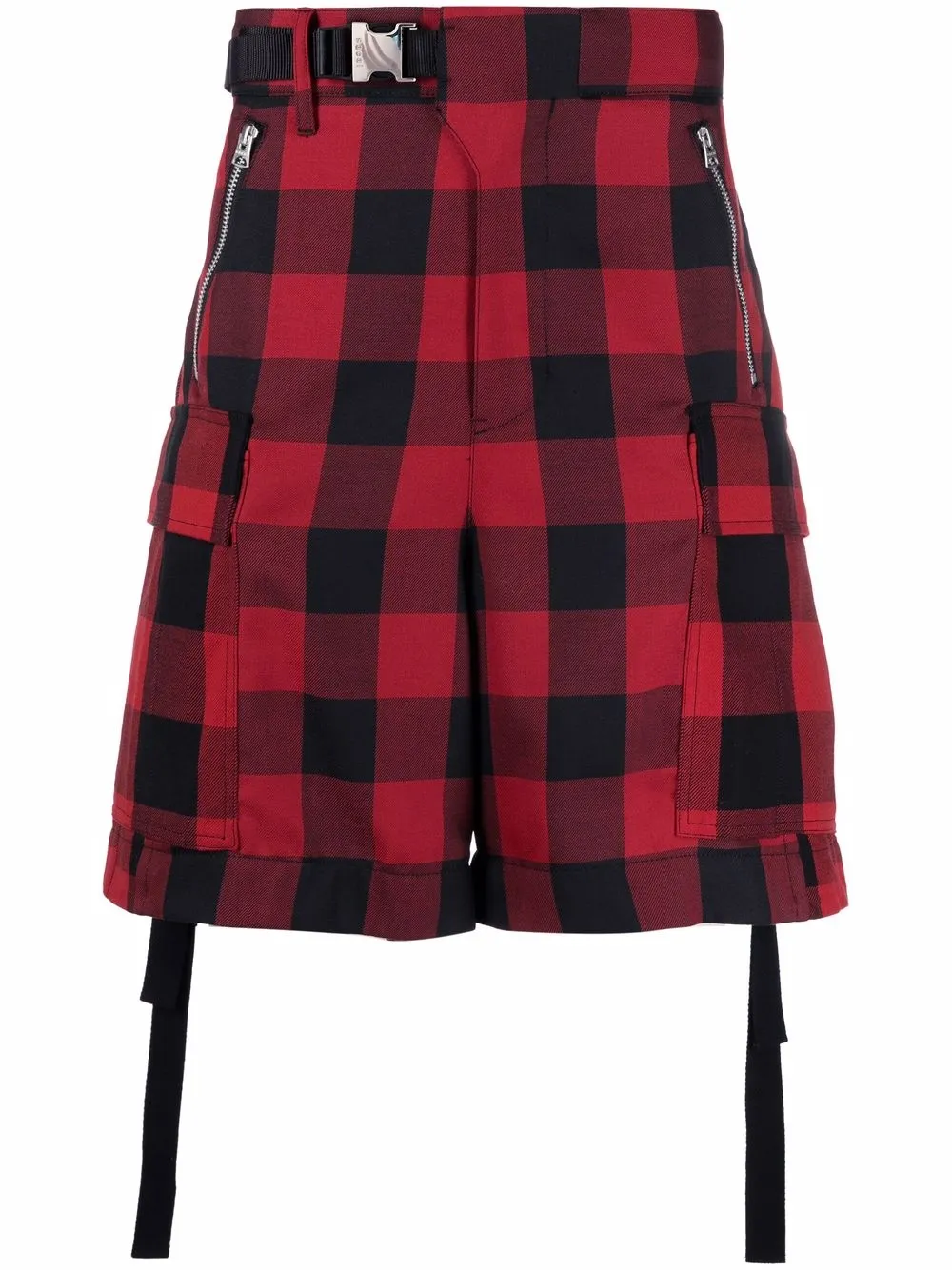 

Шорты карго в клетку SACAI, красный