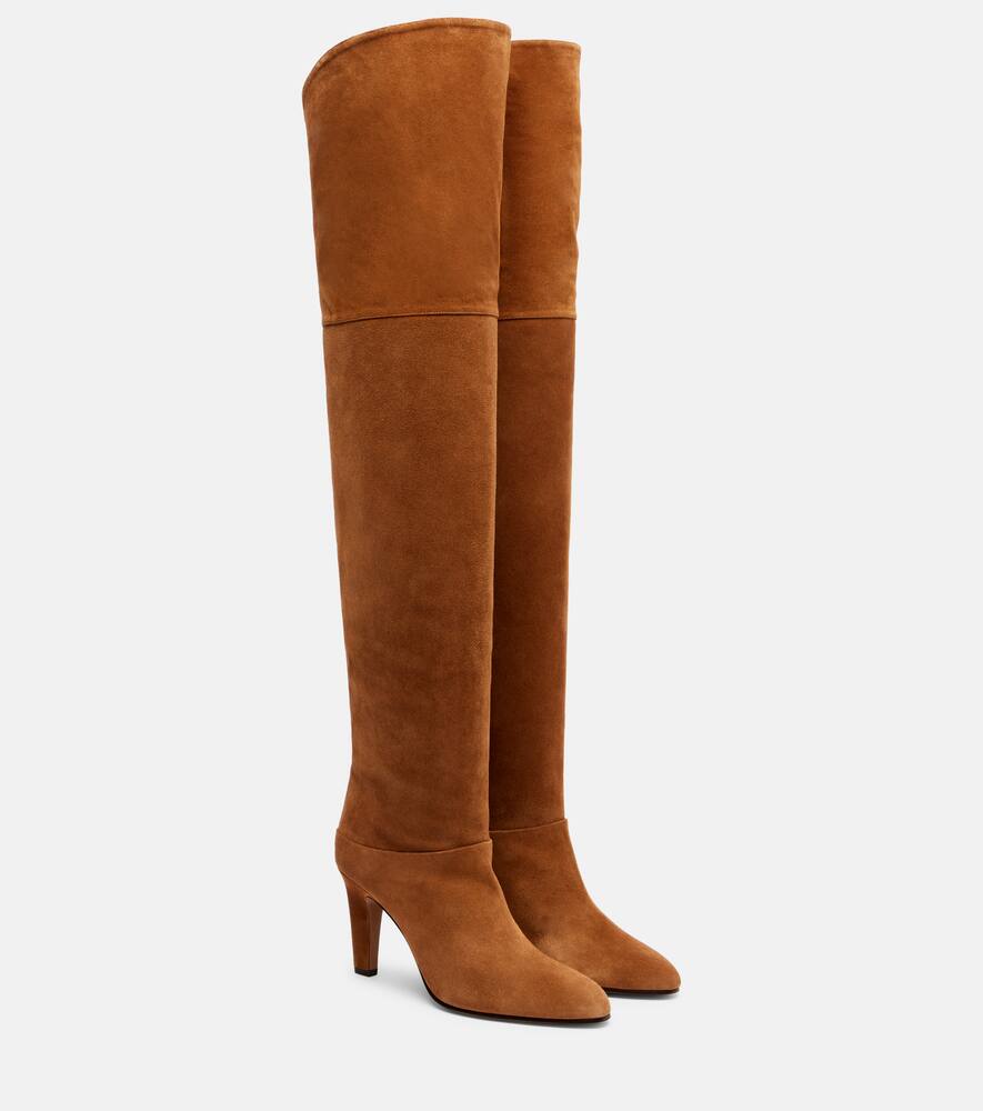 Ботфорты Eve 85 из замши Chloé, Pure Brown
