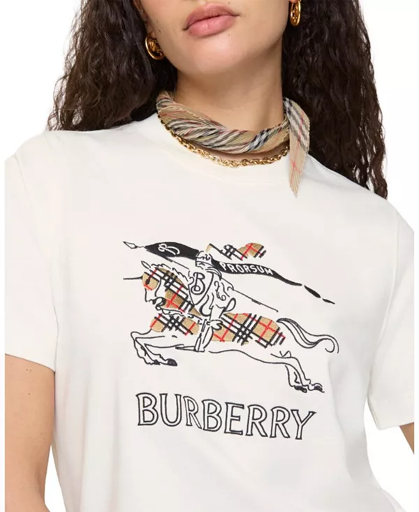 Футболка хлопковая Ekd Burberry, с эскизом, белый — фото 2