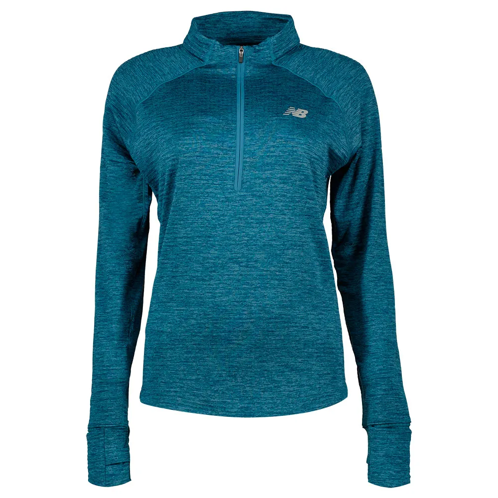 

Футболка New Balance Athletics Heat Grid half zip long sleeve, синий