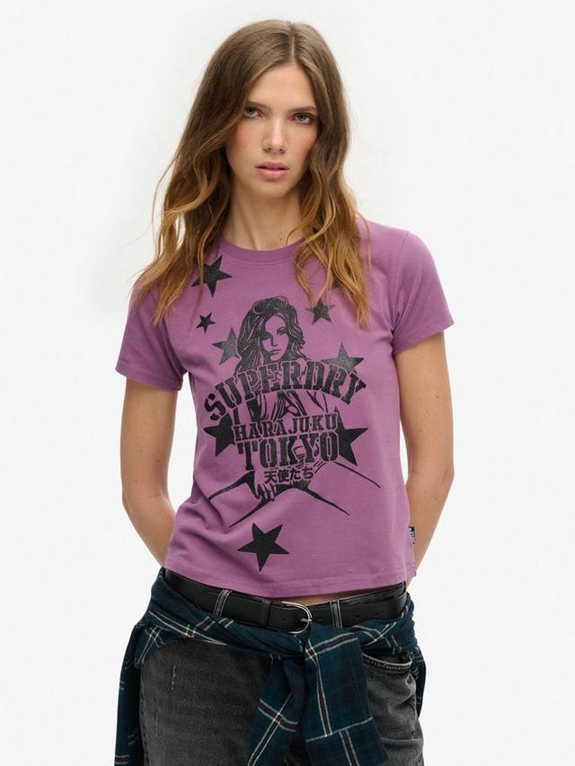 

Супер облегающая футболка pop archive Superdry, цвет Purple Gumdrop
