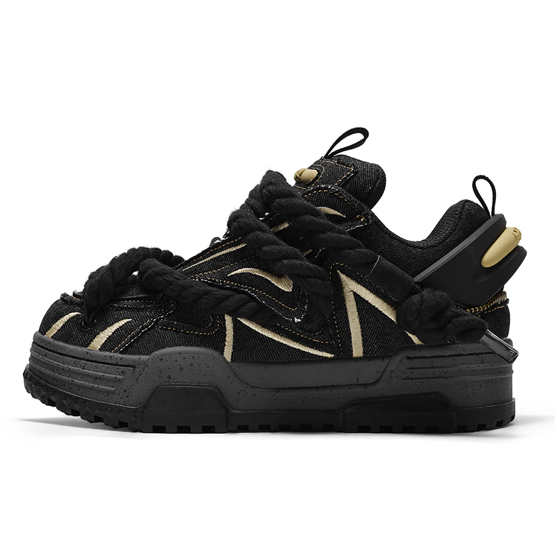 

Обувь для скейтбординга, унисекс, стильная Q-And, черный золото