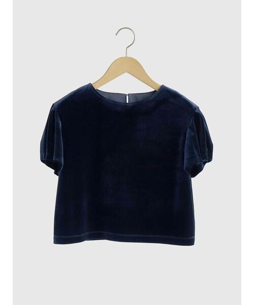 

FIKA. Велюровый топ с пышными рукавами FIKA, темно-синий