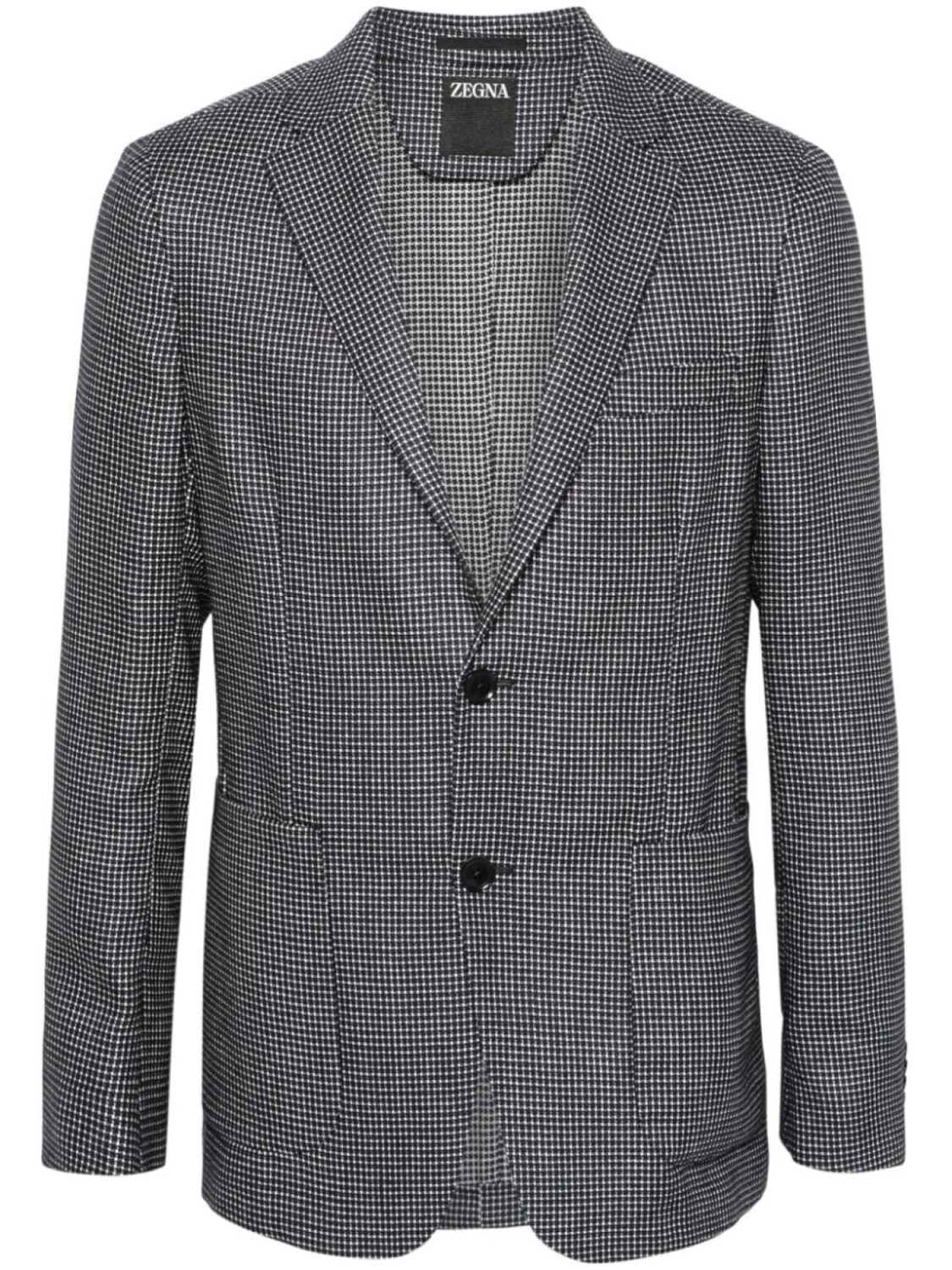 

Zegna однобортный пиджак с узором, синий