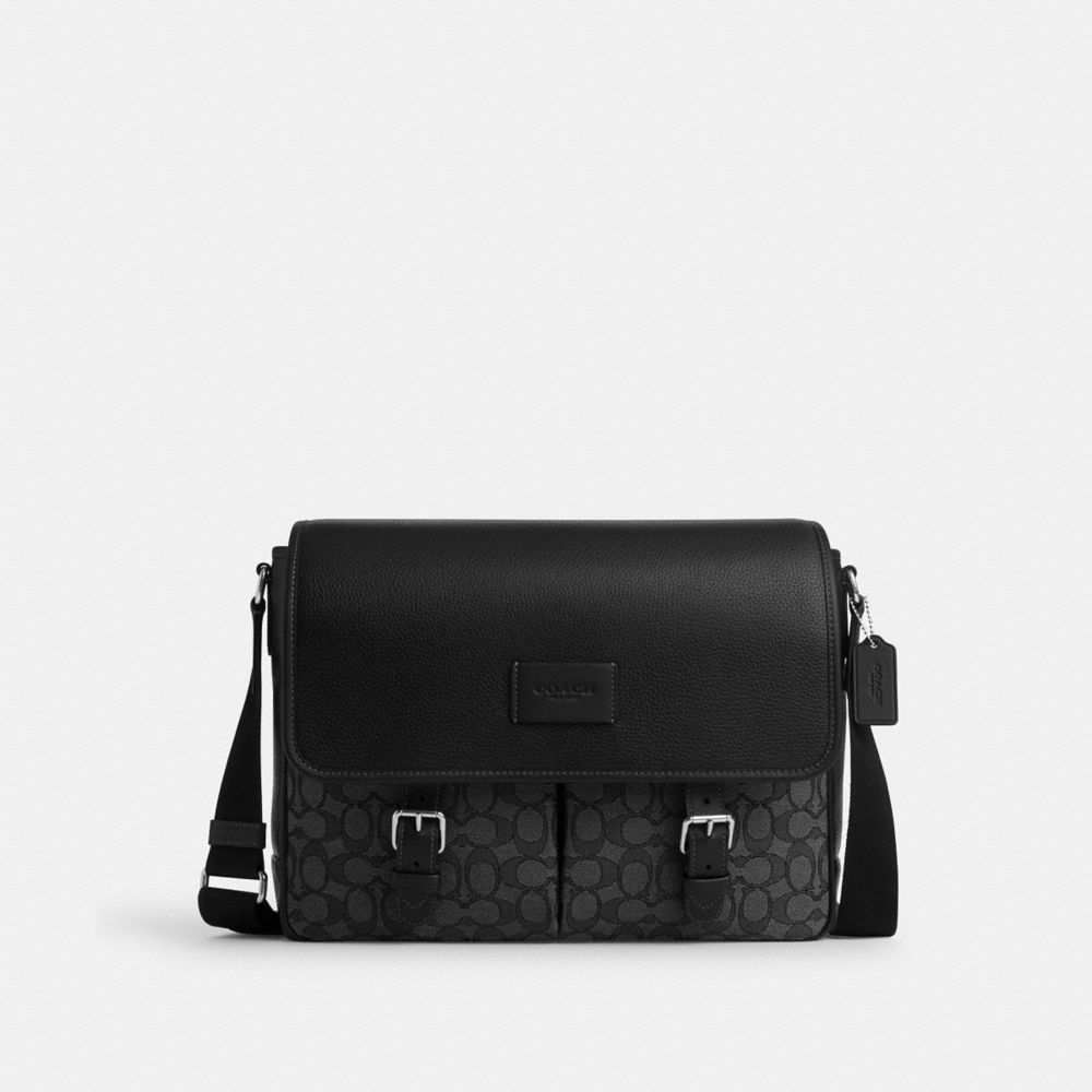 

Сумка-мессенджер Coach Sprint Messenger, цвет Silver/Charcoal/Black