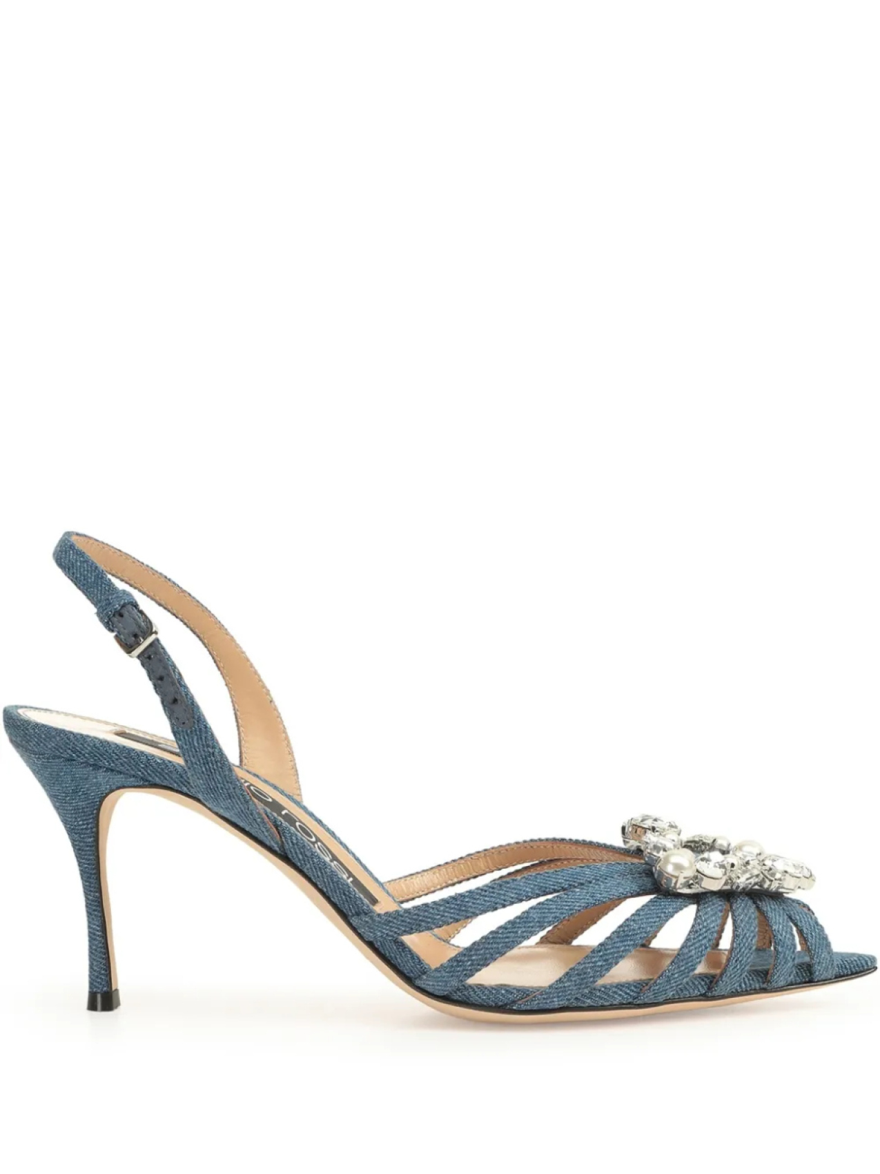 Сандалии Godiva Precious 75 мм Sergio Rossi, синий
