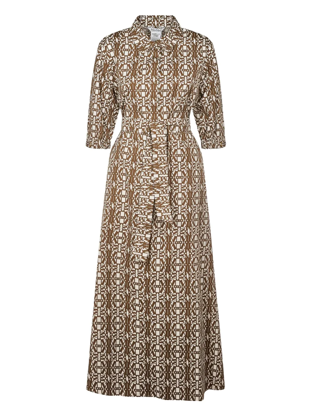 

Платье с графичным принтом MAX MARA, коричневый
