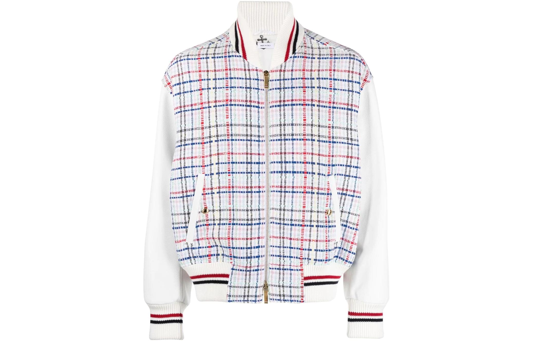 

THOM BROWNE Джингамовая застёгивающаяся куртка-бомбер, Multicolor