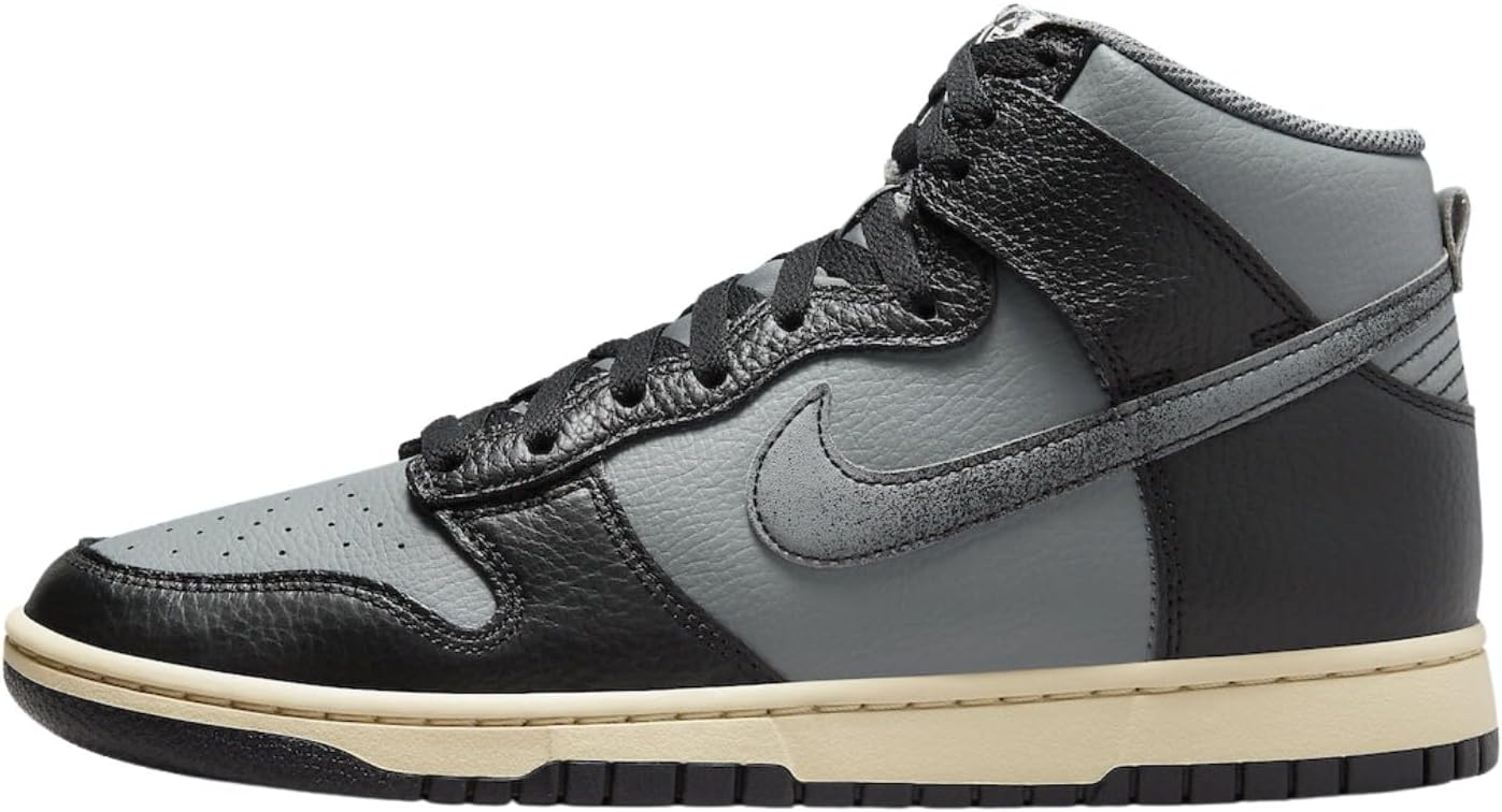 

Кроссовки Nike Dunk High Black White (2021), черный/серый